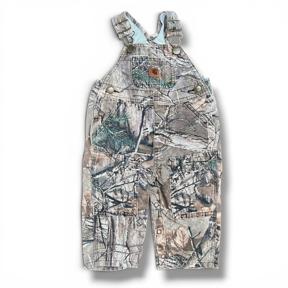 Carhartt Baby Mossy Oak Camo Camouflage Canvas Overalls Sz 9M